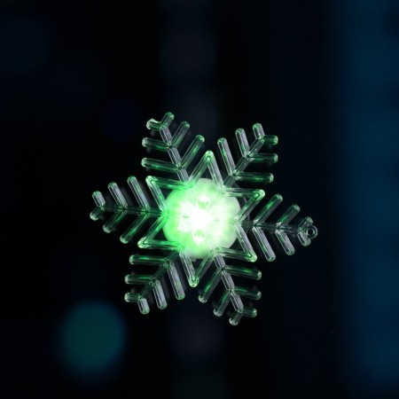 LED toy on Velcro "Snowflake" 11 cm, batteries Lr44x3, glow of multi-1