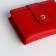 Women's wallet on the button, red color