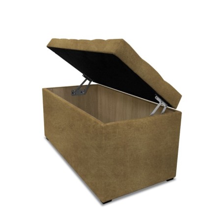 Puff with a lid and weighting, 800 × 400 × 420 mm, Dakota velor, Ochre color-1