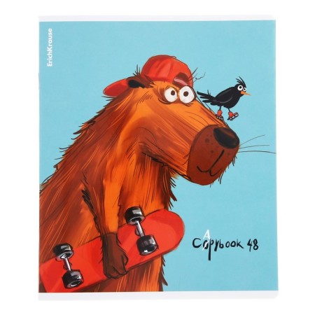 Notebook of 48 sheets in the Erichkrause cell "Happy Capy,", matte lamination, an offset block 100%, mix-3