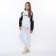 Sweatshirt for girls, white-blue color, height 122-128 cm