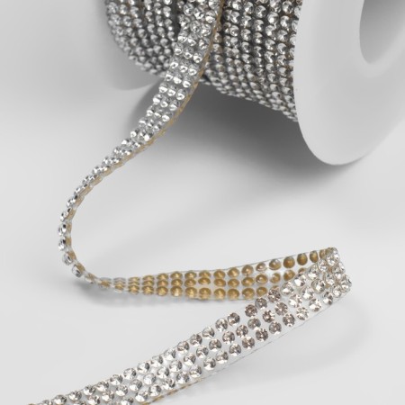 Thermocleic rhinestones, width - 7 mm, 4.5 ± 0.5 m, silver color-1
