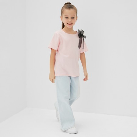 T-shirt Children's KAFTAN "Bow", 28 (86-92 cm), pink-1