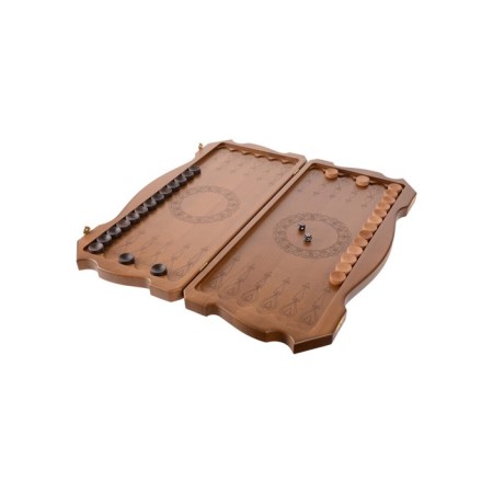 Carved backgammon "bears", from an array of beech, patina, 58 x 56 cm-1