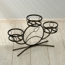 Flowers stand, floor, 3 pots, d = 14 cm, bronze, 
