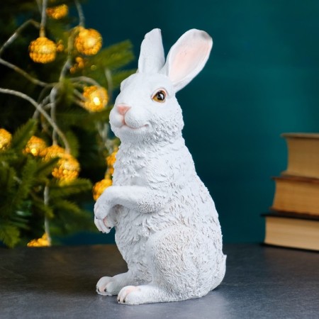 Garden figure "Bunny" White, 12x9x21cm-3