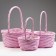 Camping set, 31x16/40 cm, 25x14/35 cm, 21x12/30 cm, 3 pcs, pink, willow