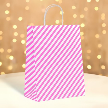 Crafts package, "pink lines", 33 x 26 x 12 cm