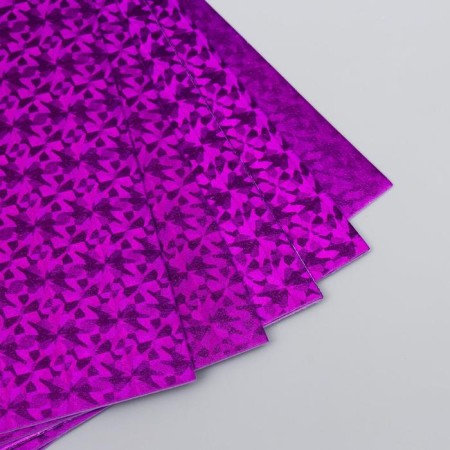 Foamiran hologram "purple" 1.8 mm set 5 sheets 20x30 cm-2