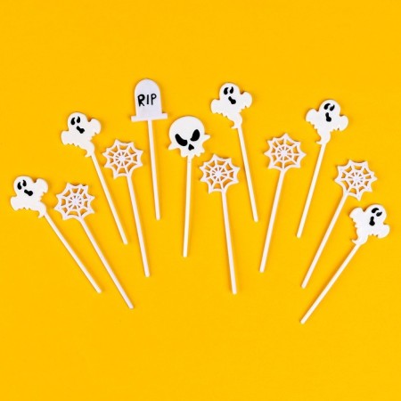 Halloween skewers, 12 pieces in a set, white color-3
