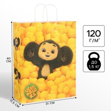 Gift package, 31x40x11.5 cm, craft, packaging, Cheburashka