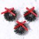 Decor "New Year's Wreath with a bow", a set of 3 pcs., Size 1 pc. -3 cm, dark green color