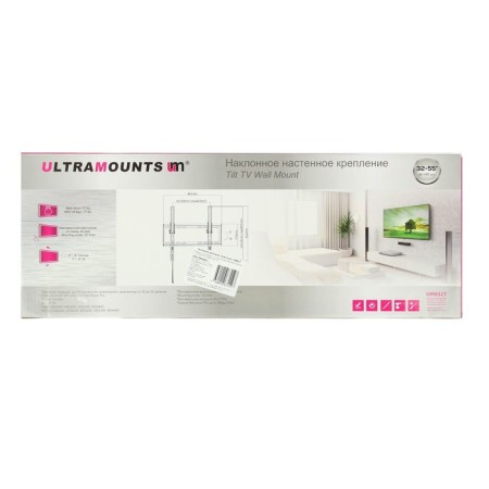 Ultramounts UM832T, for TV, inclined, 32-55 ", 20.5 mm from the wall, black-4