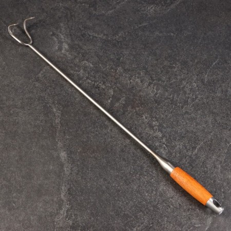 Hook for meat is universal double, 62cm, with a wooden handle-2