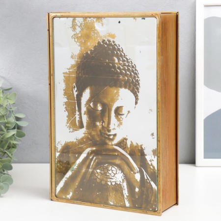Caste-book metal, glass "Buddha" 30x20x6.8 cm-1