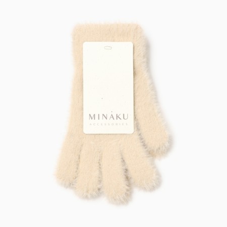Minaku gloves, beige color, 21 cm-3