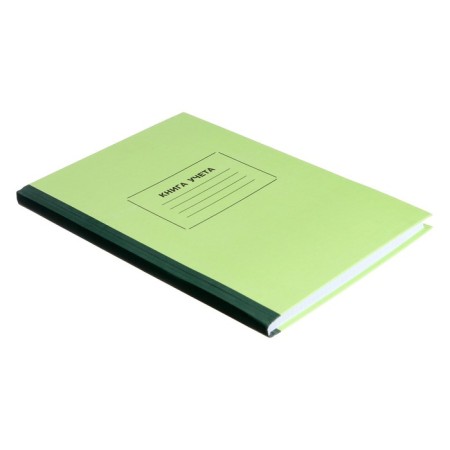 Book of accounting, 128 sheets, cardboard cover 7B, offset block, cell, green color (imitation)-1