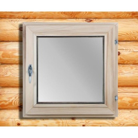 Window, 50 × 50cm, single -chamber double -glazed window, linden-1
