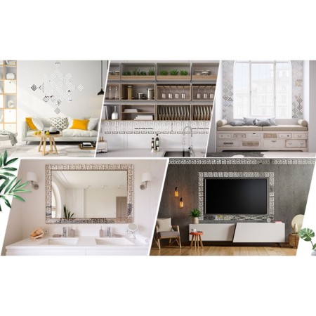 Interior stickers "Labyrinth", mirror, wall decor, set 10 pcs, 10 x 10 cm-7