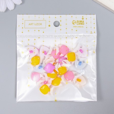 Set of buttons of decorative plastic "Bright fish" set 20 pcs 1.5x1.8 cm mix-3