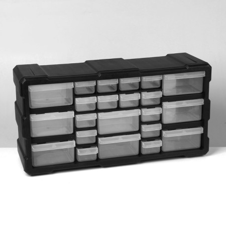 Organizer Universal "Box" 22 places, plastic, 49.5 × 15.8 × 25 cm, black color-3