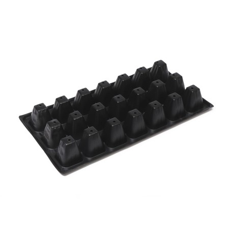 Cassette for growing seedlings, 21 cells, 120 ml, of plastic, black, 54 × 28 × 7 cm, Greengo-8