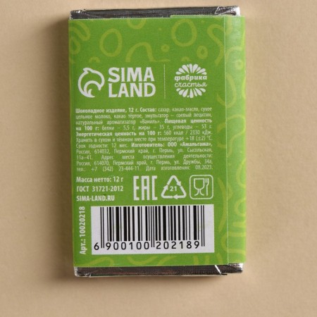 Milk chocolate "Sinichka-Neurotic", 12 g.-2