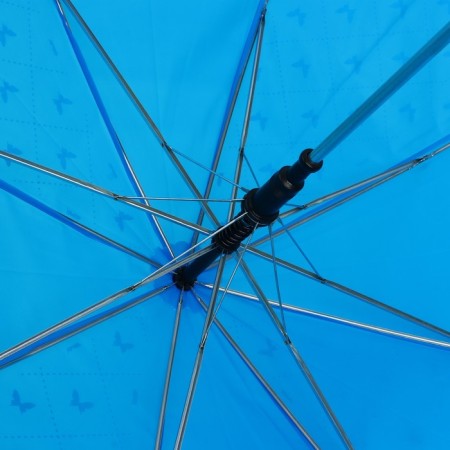 Umbrella female cane "Bright butterflies", 8 knitting needles, d = 90 cm, blue color-4