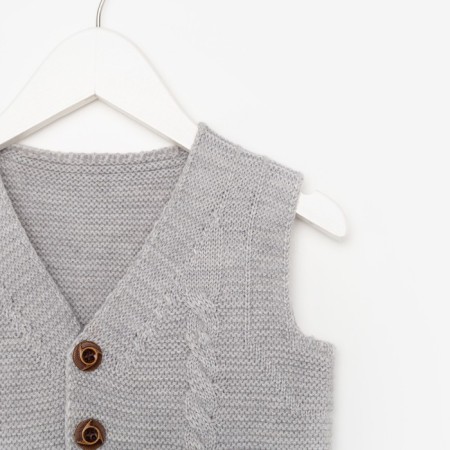 Vest for a boy, gray color, height 98 cm-5