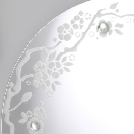 Sakura mirror, with sandblasting graphics and fusing, wall, d = 60 cm-1
