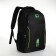 Young backpack from textiles with a zipper, 4 pockets, black/green color