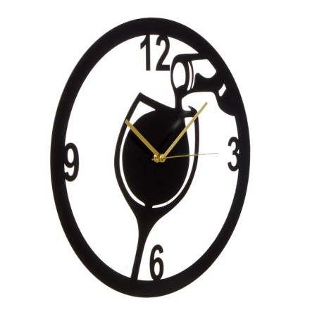 Wall watches of metal "glass of wine", silent, d-40 cm, aa-2