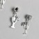 Bale with a pendant Metal for creativity "glass with cocktail" silver 2.7 cm