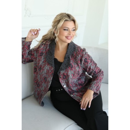 Female jacket, size 56, gray color-11