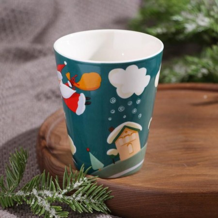 Ceramic mug “everything will perform the New Year”, 300 ml, green color-1