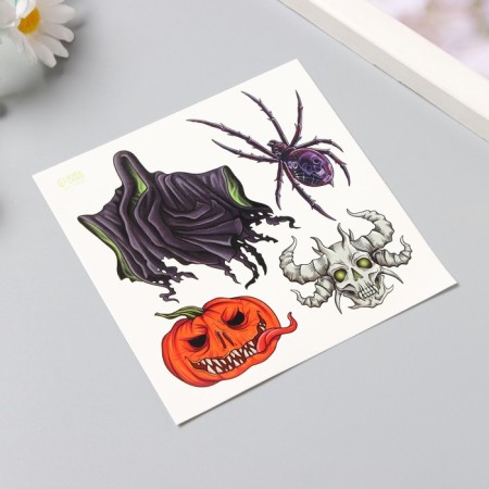Tattoo on the body color "horror stories" 10x10 cm-1