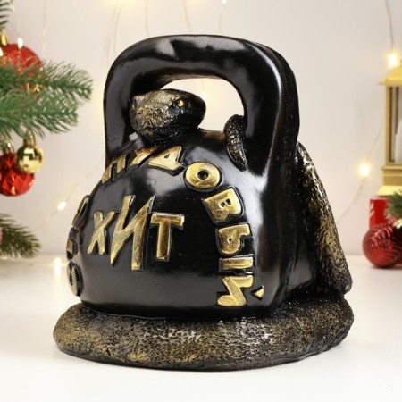 The piggy bank "Snake with weights" is black, 25 cm-2