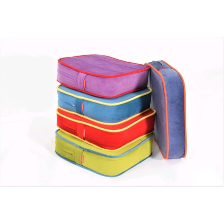 Mobile pillow-bundle, size 40 × 40 cm, blueberry/orange, velor-3