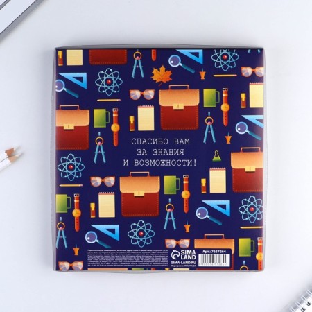 Gift set "Teacher" Diary and 2 pcs of the handle (ball, 1 mm, blue, red pasta)-14
