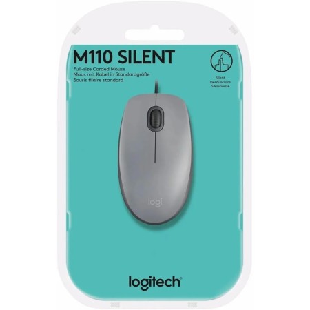 Logitech m110 mouse, wired, optical, 1000 dpi, gray-4