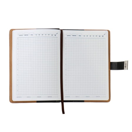 Diary of a low -up A5, 100 sheets in a cage, with a strap, leatherette cover (with a code lock) mix-3