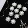 Knitted elements with beads "Flower", D = 4 cm, 10 pcs, white color