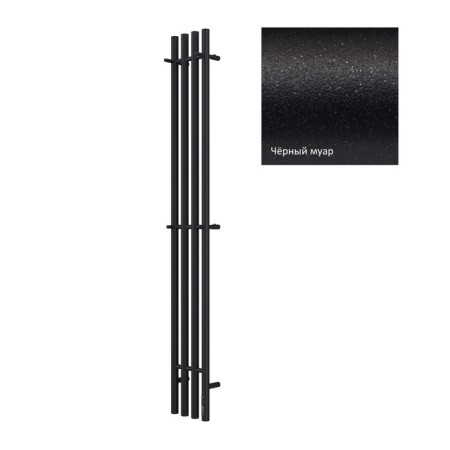 Terminus quatro electric heated towel rail "Circle", 1600x218 mm, Black Muars