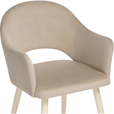 Stol on a metal frame Apr Metal/velor, beige/beige 57x57x81 cm-4
