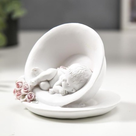 Souvenir Polystone "Angel sleeps in a circle" 10x9.5x9.5 cm-2