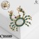 Brooch "Krabik", white-green color in gold