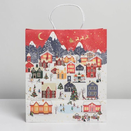 Package Gift Crafts "Festive Town", 28 x 32 x 15 cm, New Year-3
