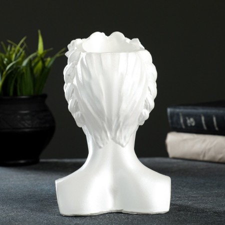Kashpo - organizer "Bust of Frida" Pearl, 12x16.5x11cm-2