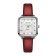 Women's watch, 2.8 x 2.8 cm, red strap