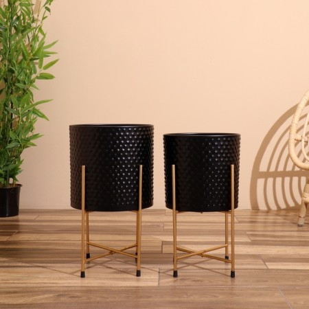 Kashpo on the stand "Space" metal (set 2 pcs), diameter 30 and 25 cm-1